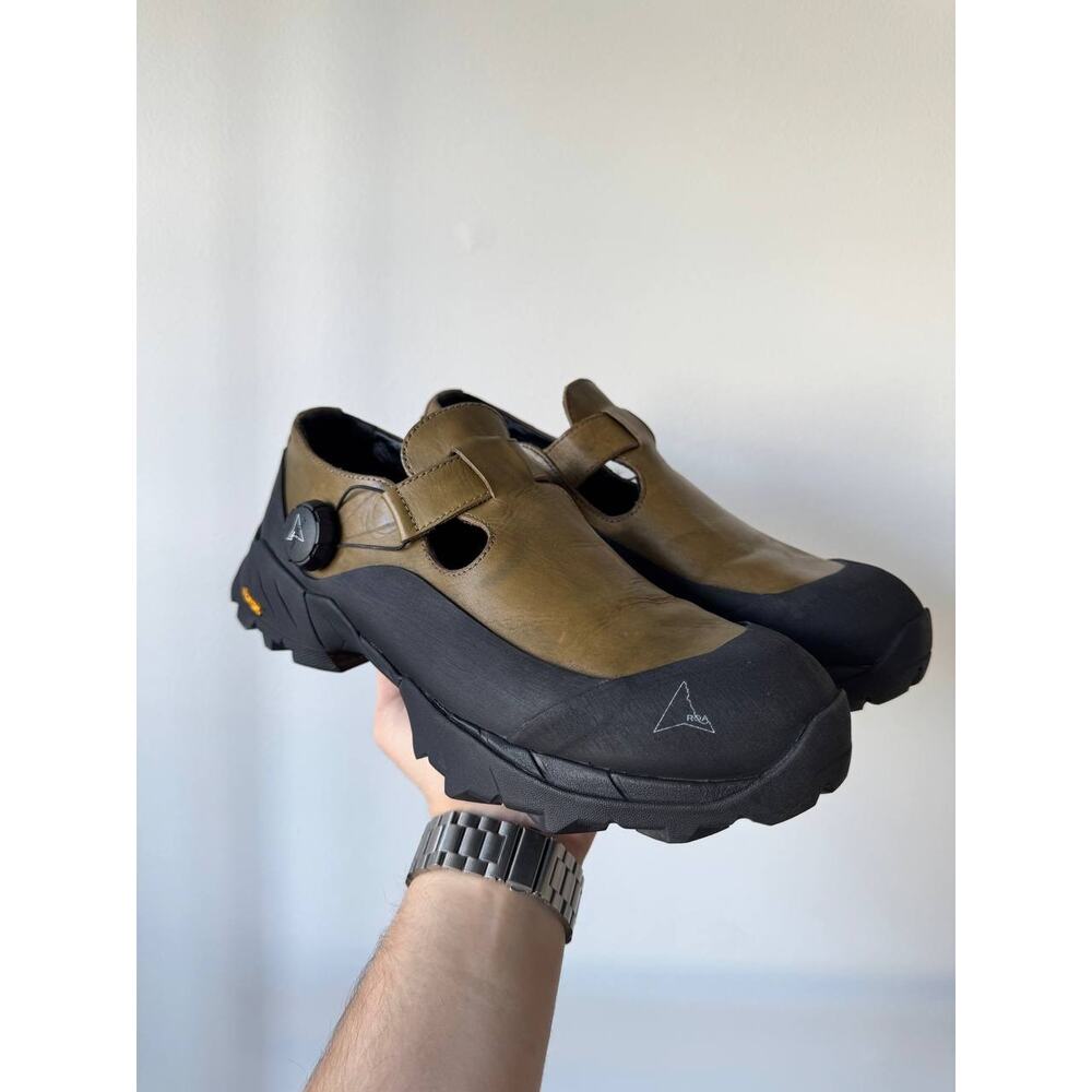 Roa Mary Jane Olive Leather Sneakers Shoes